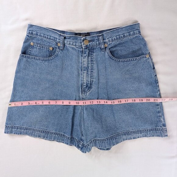 VTG High Rise Denim Back Buckle Blue Jean Shorts 90s Mom Shorts - Picture 4 of 8